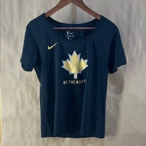 Nike Women’s Black Tee with Toronto Raptors “we the north” (Size L)